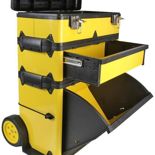 Heavy Duty Rolling Tool Box on Wheels 3 Section Telescopic Handle Case