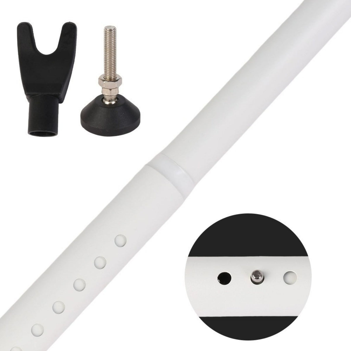 Adjustable Door Security Bar Heavy Duty Jammer Brace 106–136cm 400lbs