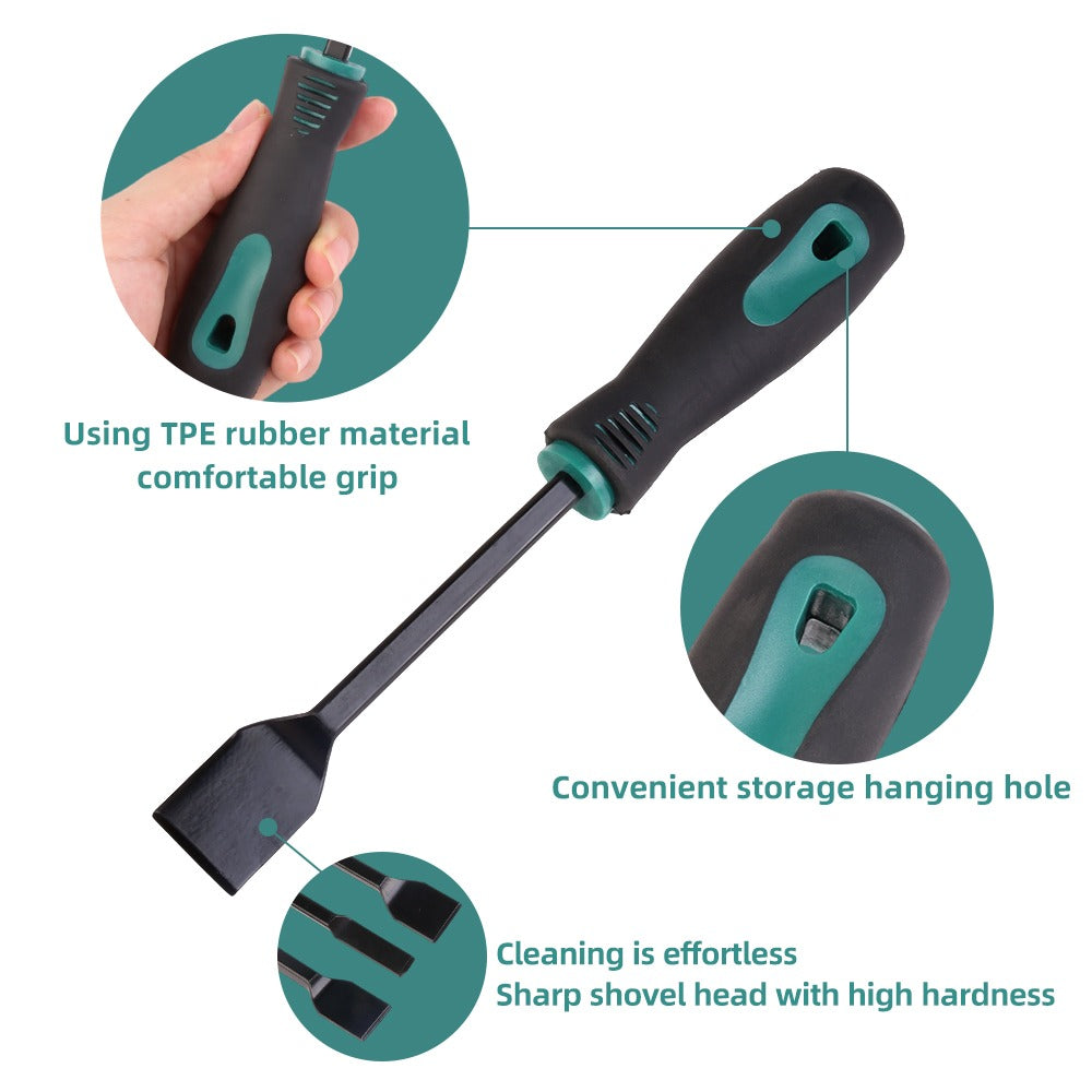3 Piece Cleaning Blade Chisel Set Soft Grip Black Green 31.3cm 26.5cm 22.2cm