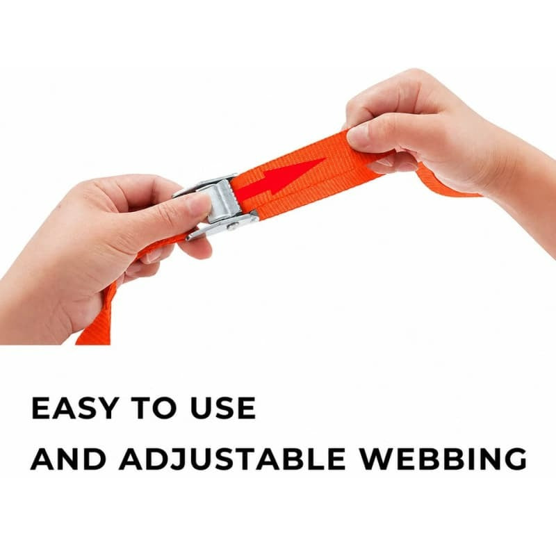 Cam Buckle Tie Down Straps (Pair) – 2M x 25mm Cargo Lashing