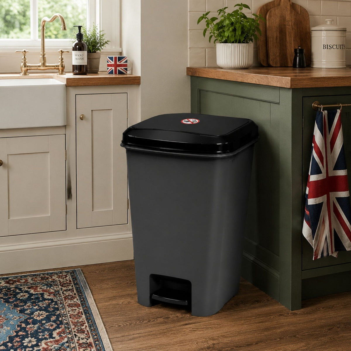 Slim Pedal Bin 40L 20L Kitchen Bathroom Office Waste Rubbish Bin with Lid