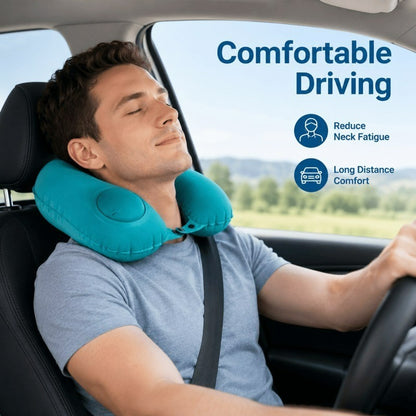 Inflatable Travel Neck Pillow – 360° Head Support