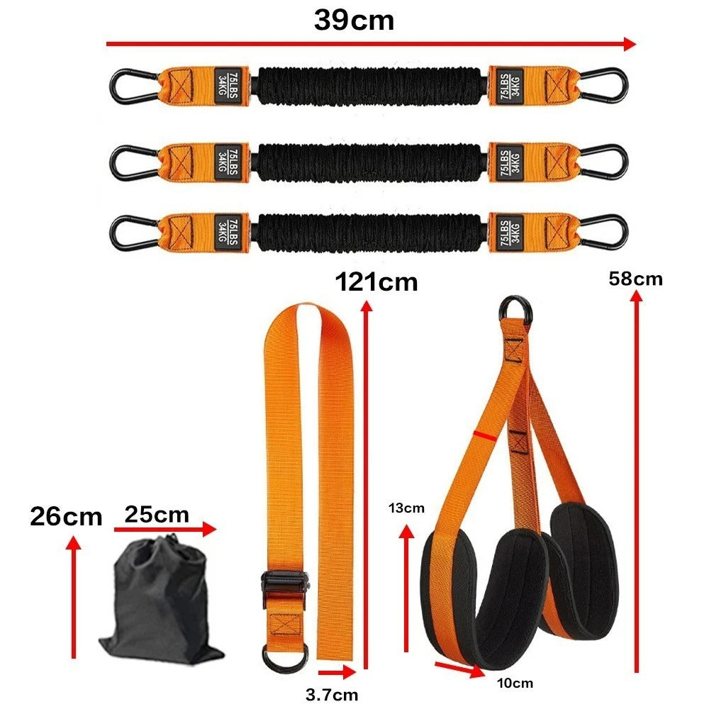 Pull Up Assist Bands Set 225LBS Resistance Knee Rest Sling Strength Training
