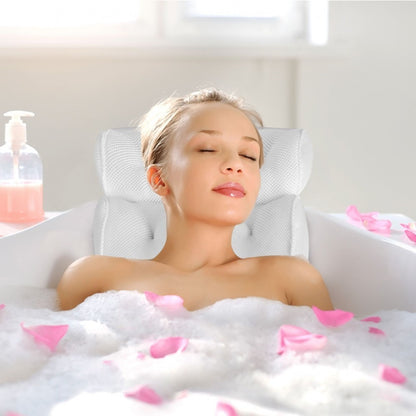 Bath Pillow Non Slip Bathtub Headrest Cushion 6 Suction Cups Neck Support Spa
