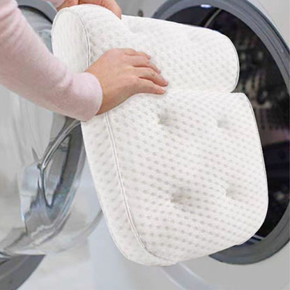 Bath Pillow Non Slip Bathtub Headrest Cushion 6 Suction Cups Neck Support Spa