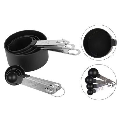 Stainless Steel Measuring Cups & Spoons 8-Piece Set Baking Kitchen BBQ