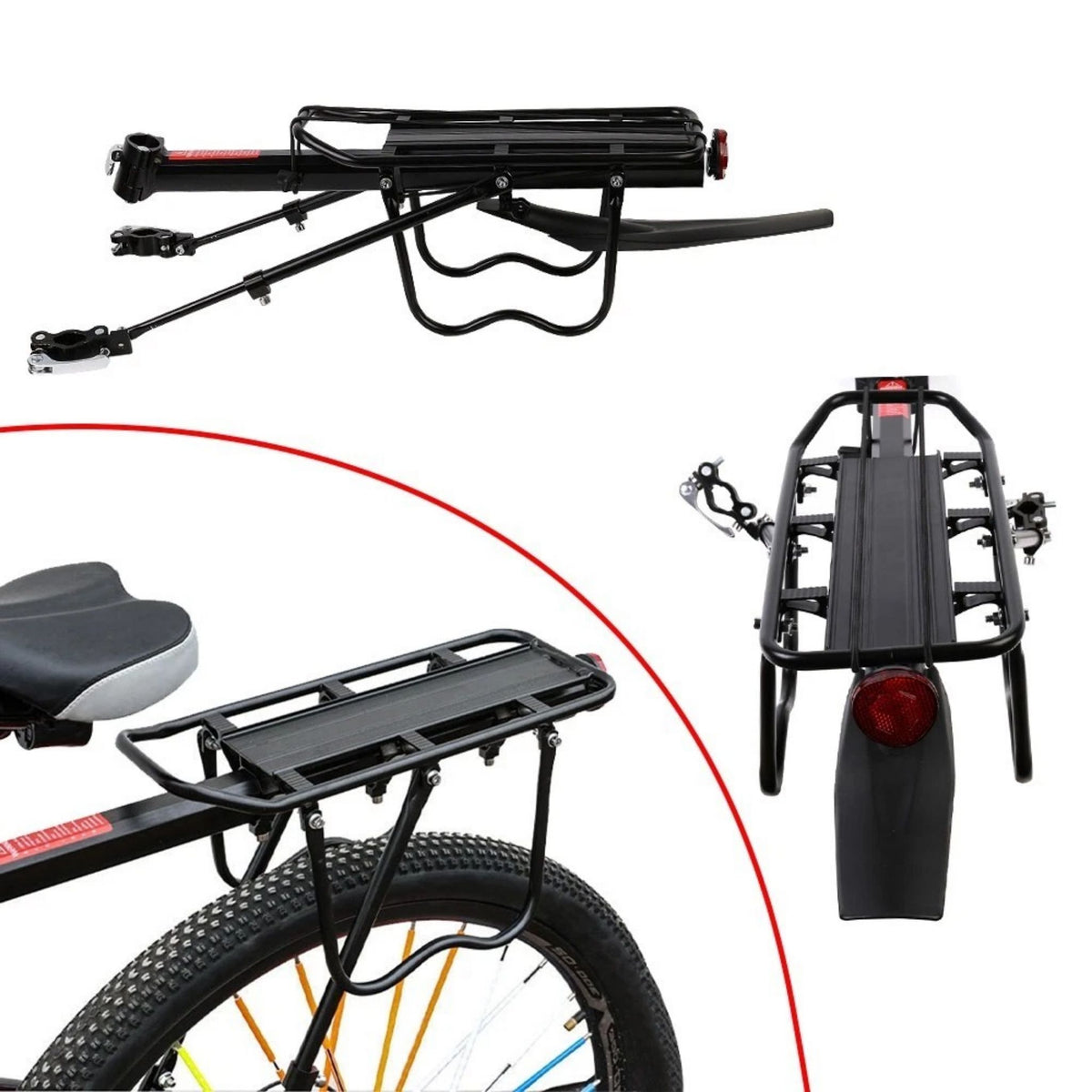 Aluminium Bike Rear Pannier Rack Adjustable Luggage Carrier Mud Guard