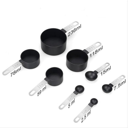 Stainless Steel Measuring Cups & Spoons 8-Piece Set Baking Kitchen BBQ