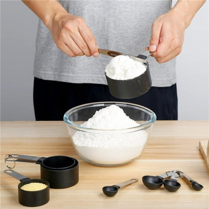 Stainless Steel Measuring Cups & Spoons 8-Piece Set Baking Kitchen BBQ