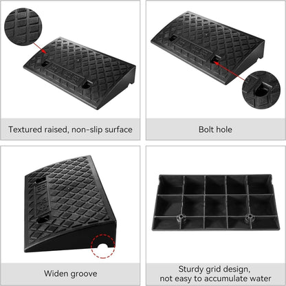 2x Kerb Ramps Polypropylene Vehicle Access Slope Driveway Wheelchair 2500kg