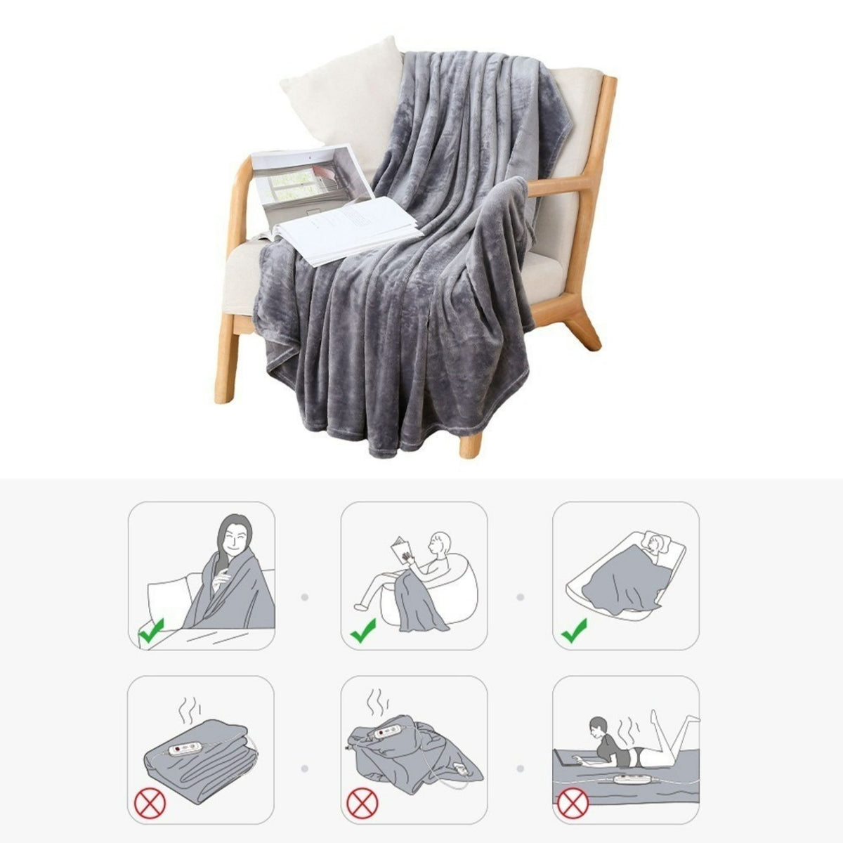 Large Fleece Throw Blanket Soft Warm Lightweight Sofa Bed 3 Colours
