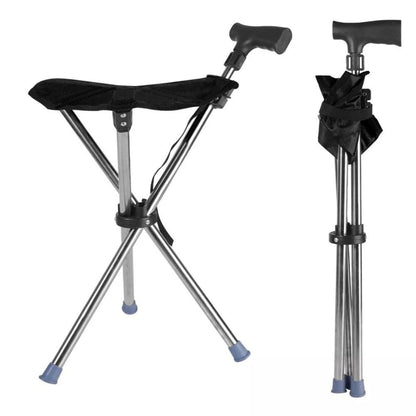 Walking Stick Seat Folding Adjustable Aluminium Cane Chair Stool for Support