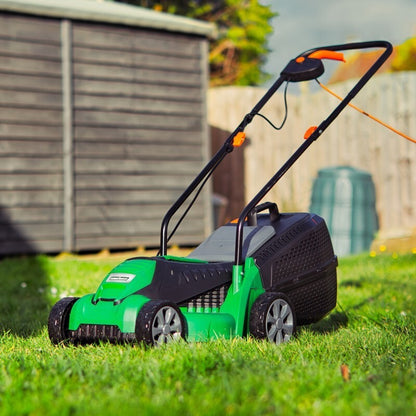 Electric Lawnmower 1200W 32cm Cutting Width 30L Grass Box 3 Height Settings
