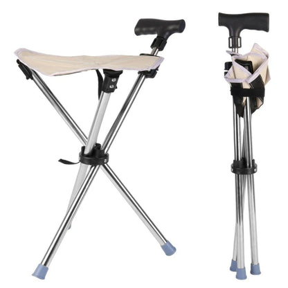 Walking Stick Seat Folding Adjustable Aluminium Cane Chair Stool for Support