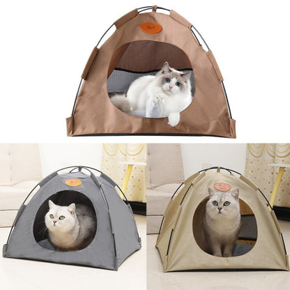 Cat & Puppy Play Tent House with Soft Bed Pad Indoor Outdoor Foldable