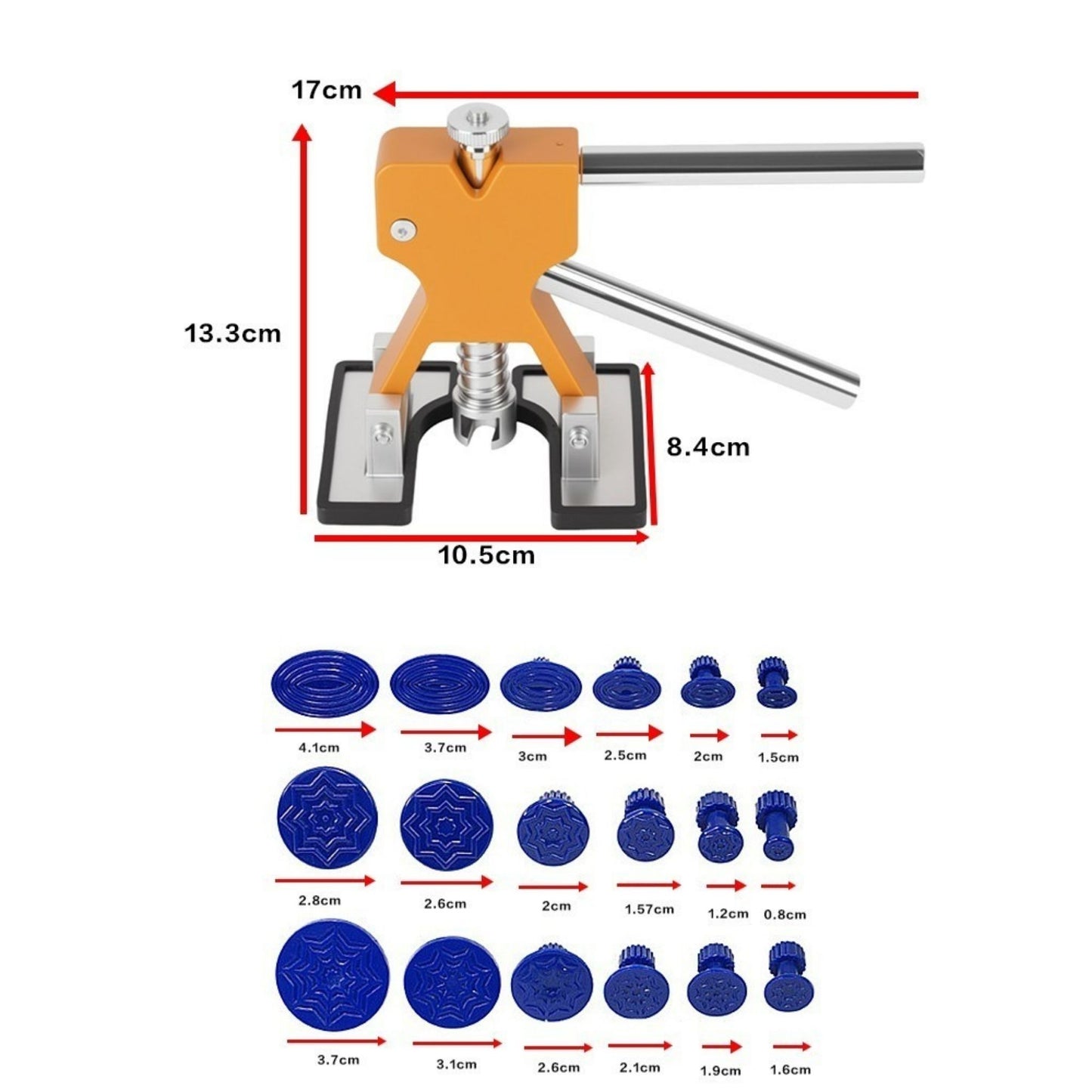 Paintless Dent Repair Kit 18 Puller Tabs Body Dent Remover Lifter Tool
