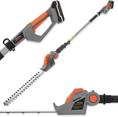 18V Cordless Pole Hedge Trimmer – 2.4M Long Reach, 1 Battery Included