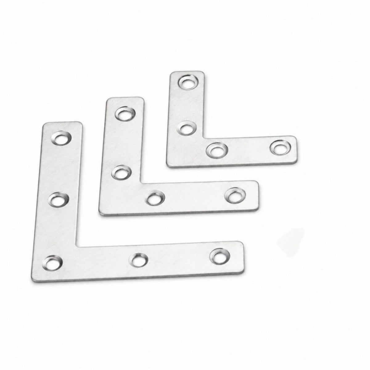 Stainless Steel L Shape Corner Brackets Flat Right Angle Plates 3 Sizes