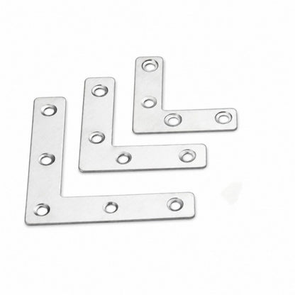Stainless Steel L Shape Corner Brackets Flat Right Angle Plates 3 Sizes