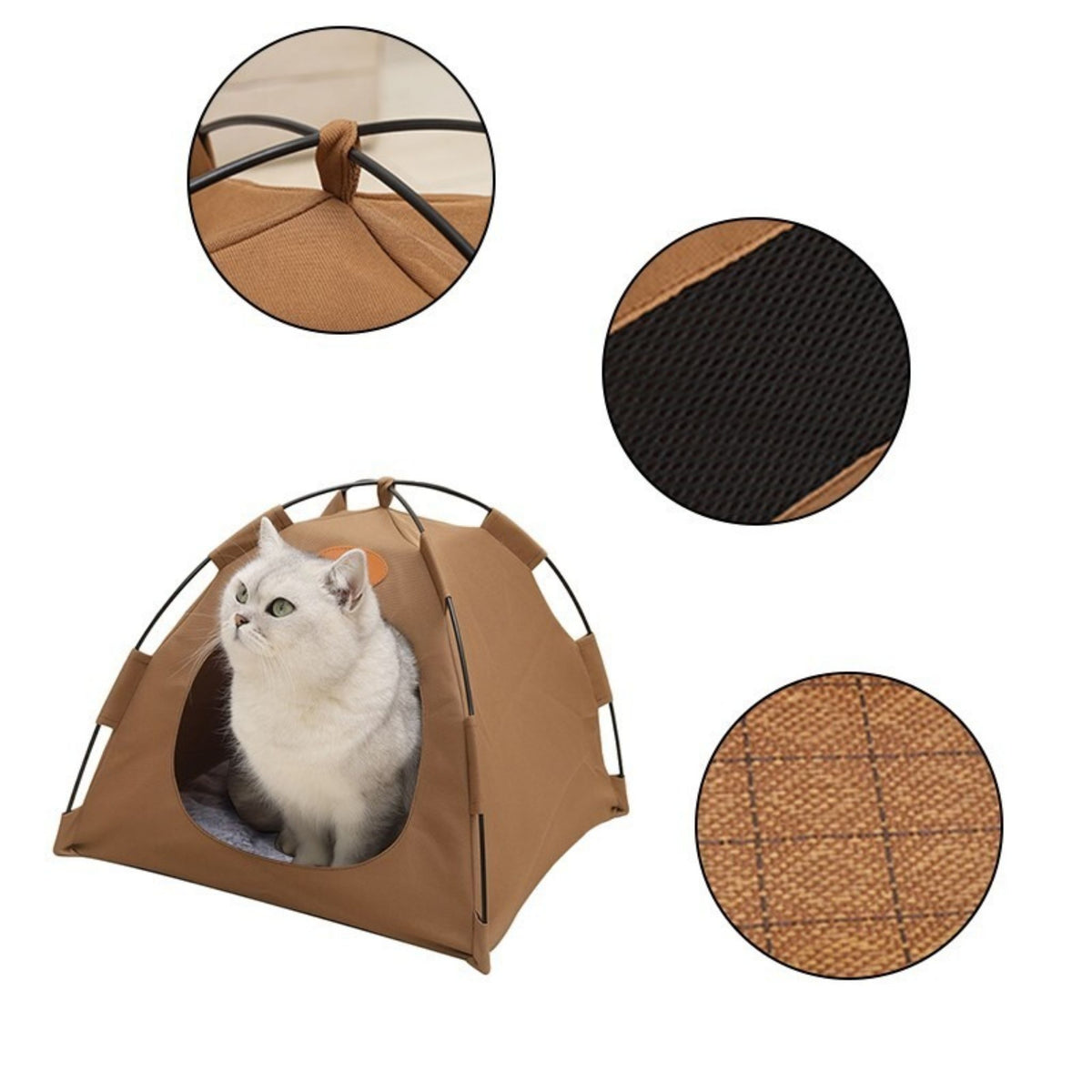 Cat & Puppy Play Tent House with Soft Bed Pad Indoor Outdoor Foldable