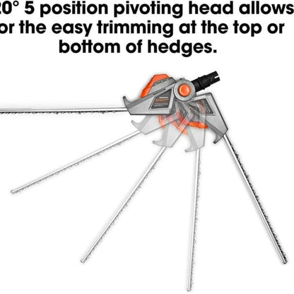20V Cordless Pole Hedge Trimmer – 2.4M Long Reach, 45cm Blade, 2 Batteries