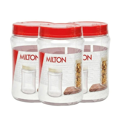 Round Plastic Food Storage Jars Lids Kitchen Airtight Reusable 4 Sizes