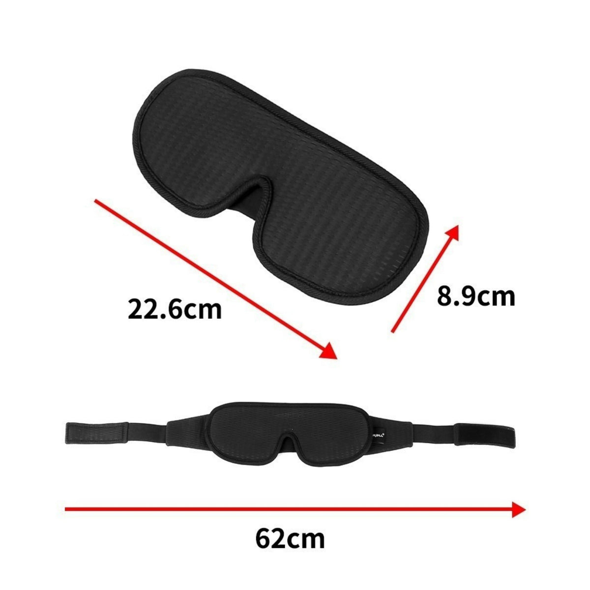 Sleep Eye Mask 3D Contoured Light Blocker Soft Padded Breathable Night