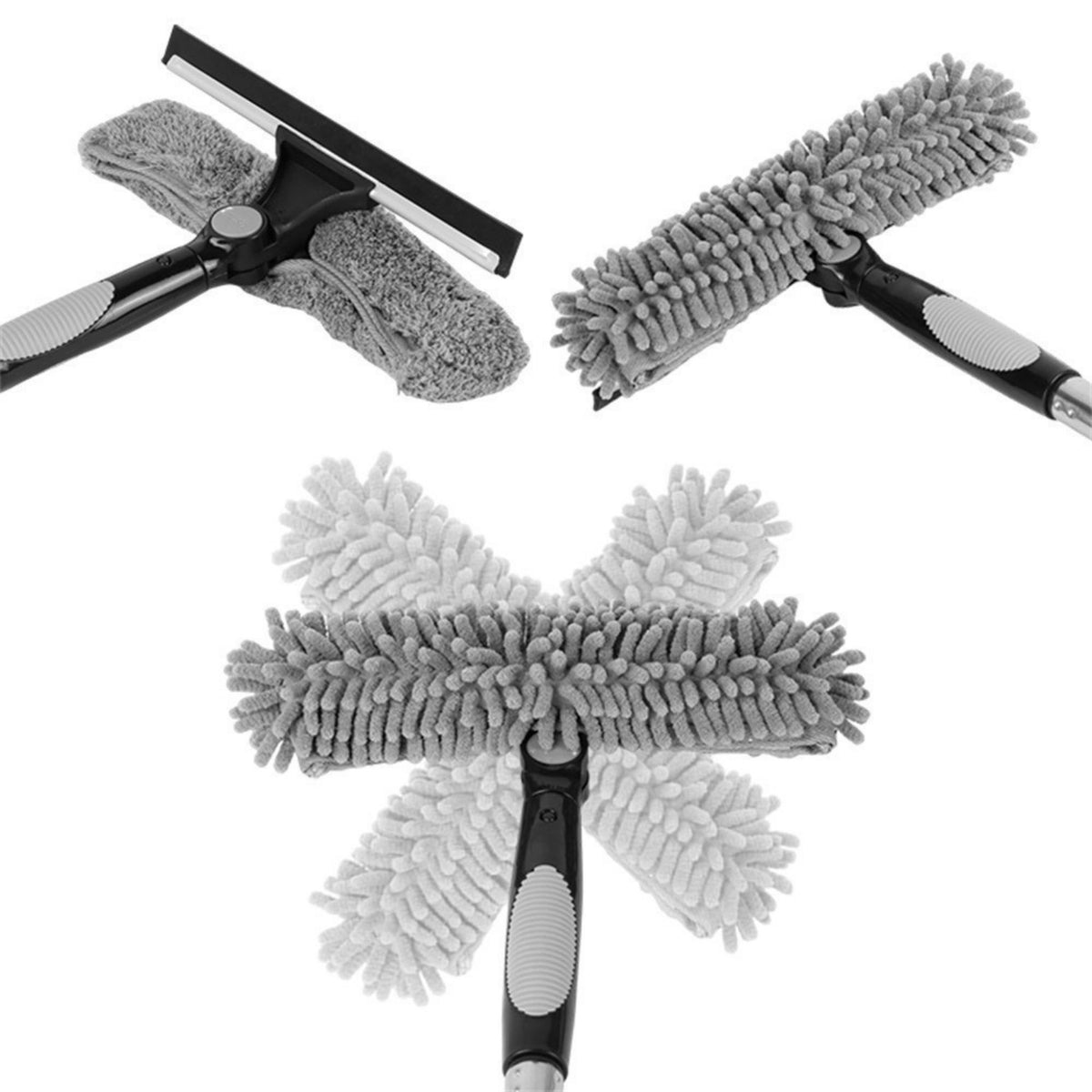 Telescopic Window Cleaning Kit 4.5m Pole Squeegee Microfibre No Ladder 20ft