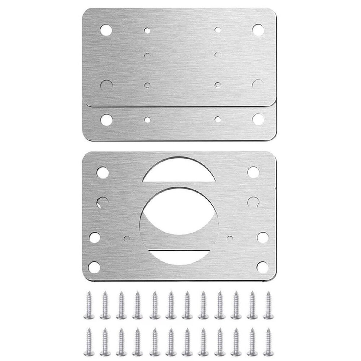 4-Pack Cabinet Door Repair Hinge Plates & Cupboard Hinge Brackets Steel