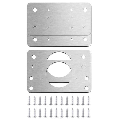 4-Pack Cabinet Door Repair Hinge Plates & Cupboard Hinge Brackets Steel
