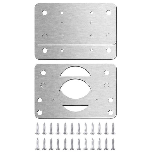 4-Pack Cabinet Door Repair Hinge Plates & Cupboard Hinge Brackets Steel