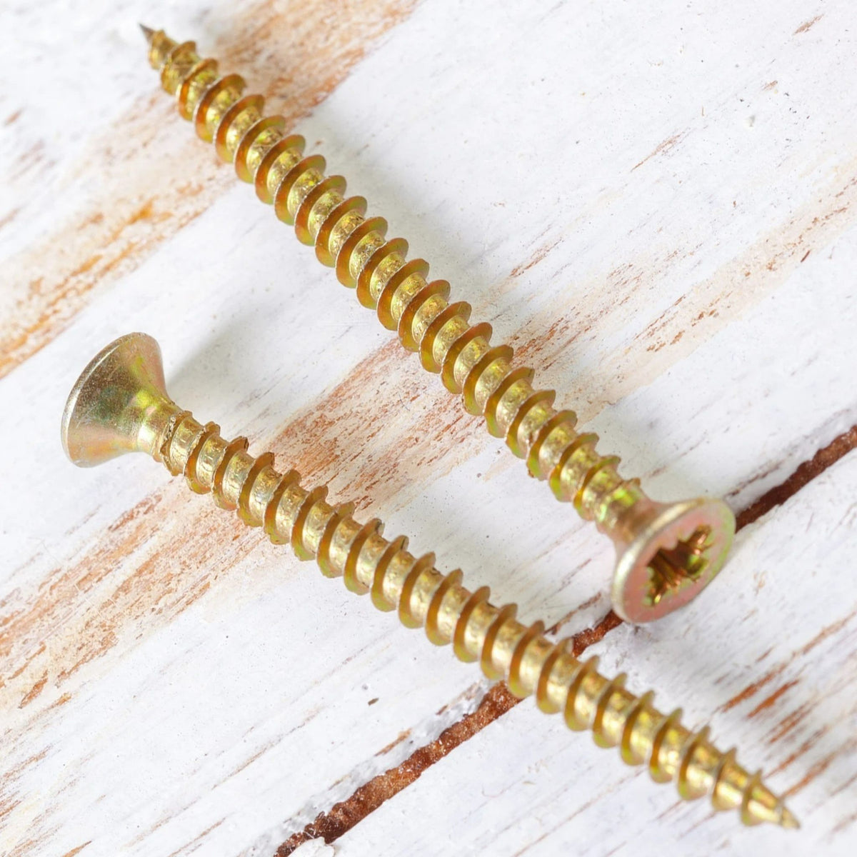 Yellow Zinc Wood Screws Pozi Countersunk Twin Thread | Bulk Trade Box
