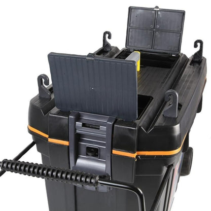Heavy Duty Rolling Tool Chest Wheeled Mobile Box 2 Tote Trays Sawhorse