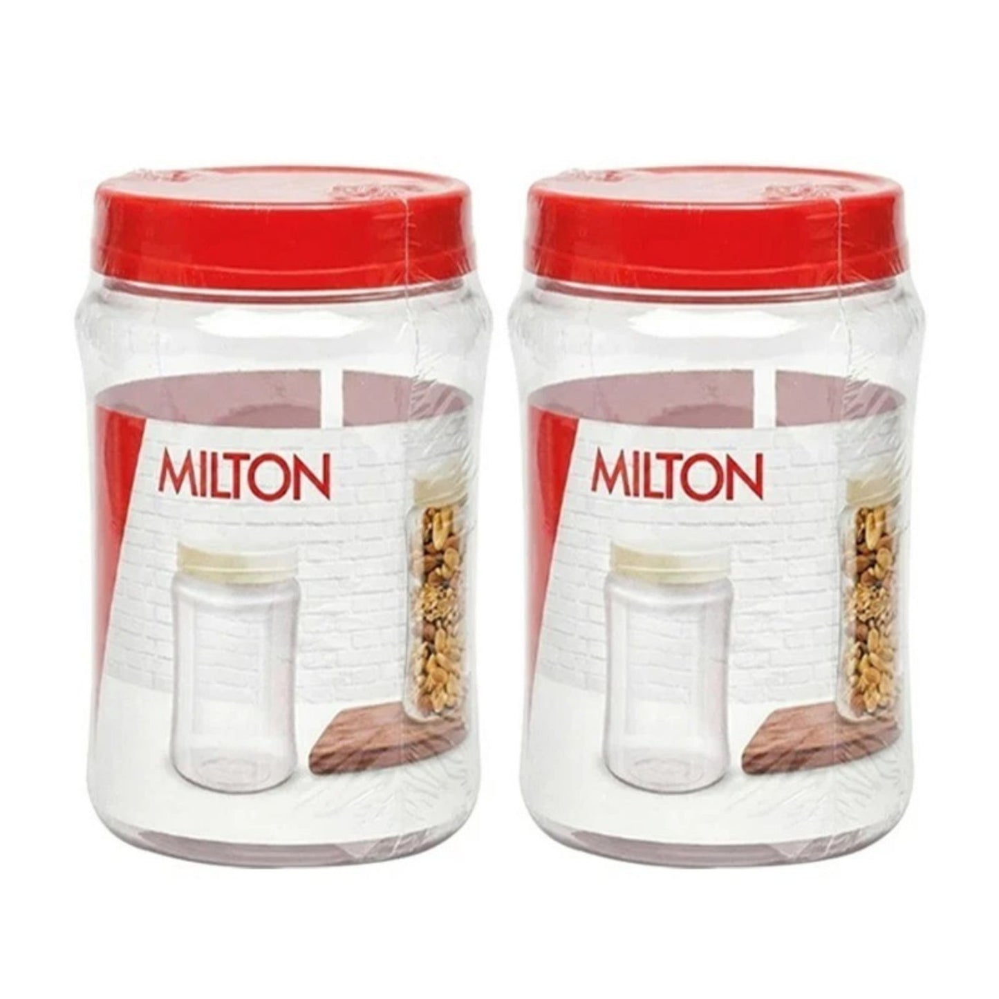 Round Plastic Food Storage Jars Lids Kitchen Airtight Reusable 4 Sizes