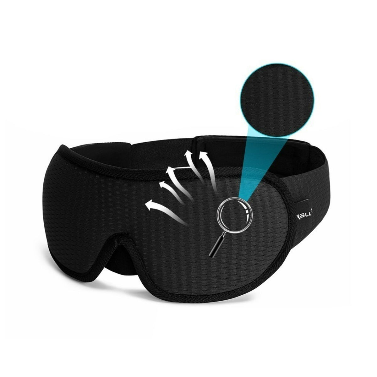 Sleep Eye Mask 3D Contoured Light Blocker Soft Padded Breathable Night