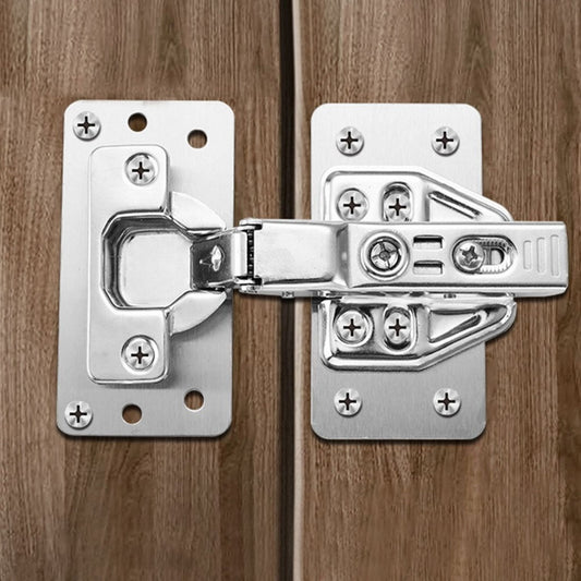 4-Pack Cabinet Door Repair Hinge Plates & Cupboard Hinge Brackets Steel
