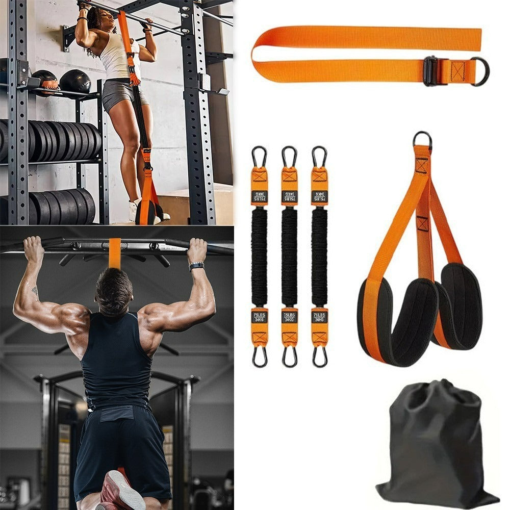 Pull Up Assist Bands Set 225LBS Resistance Knee Rest Sling Strength Training