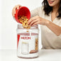 Round Plastic Food Storage Jars Lids Kitchen Airtight Reusable 4 Sizes