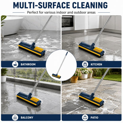 Long Handle Floor Scrub Brush Squeegee & Hair Cleaning Comb Stiff Bristle