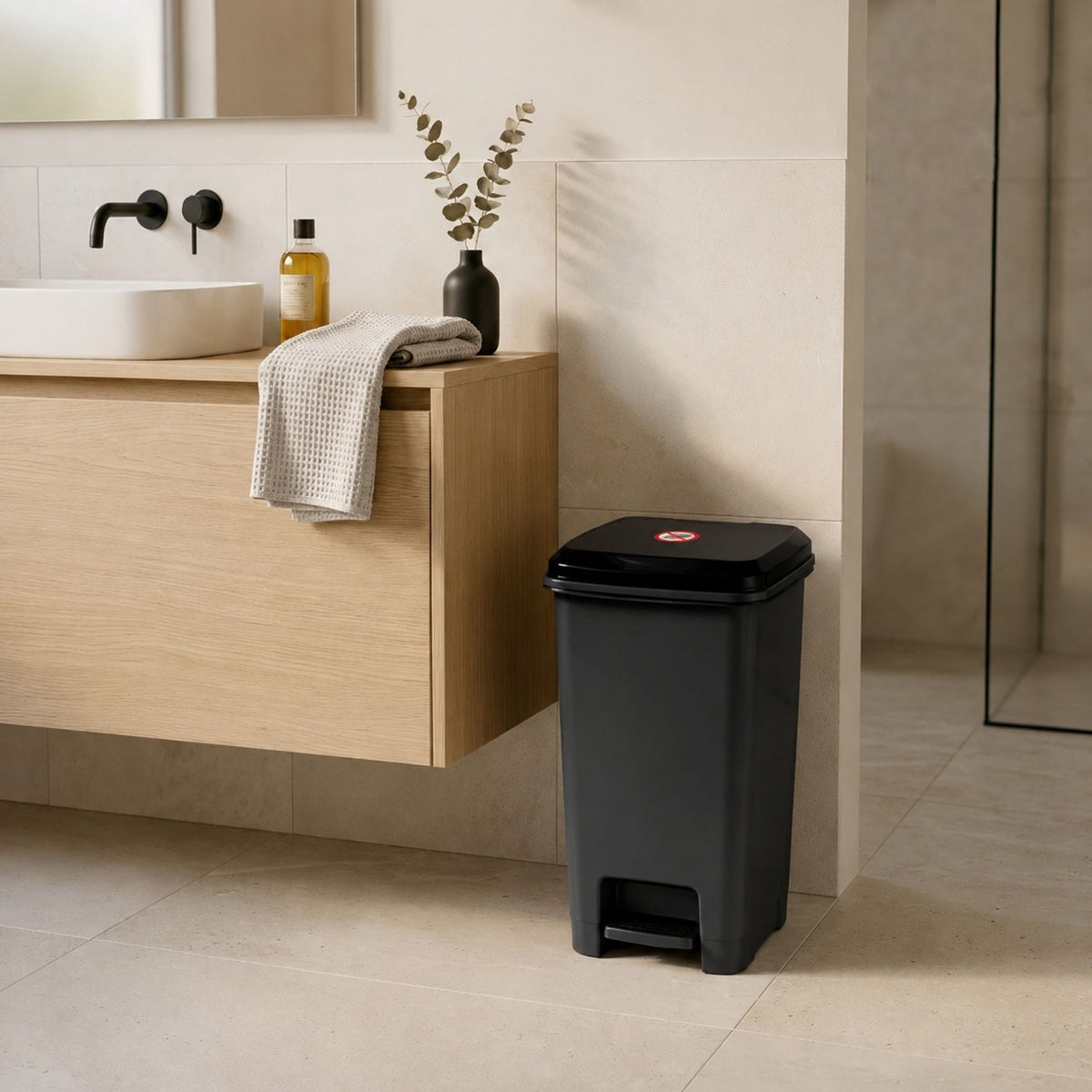 Slim Pedal Bin 40L 20L Kitchen Bathroom Office Waste Rubbish Bin with Lid