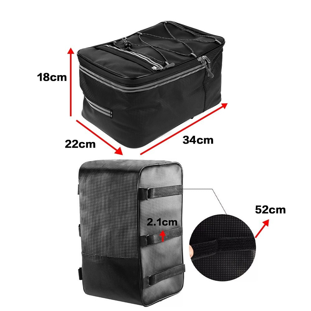 Cycling Reflective Rack Pack with Rain Cover – Lightweight & Durable Design