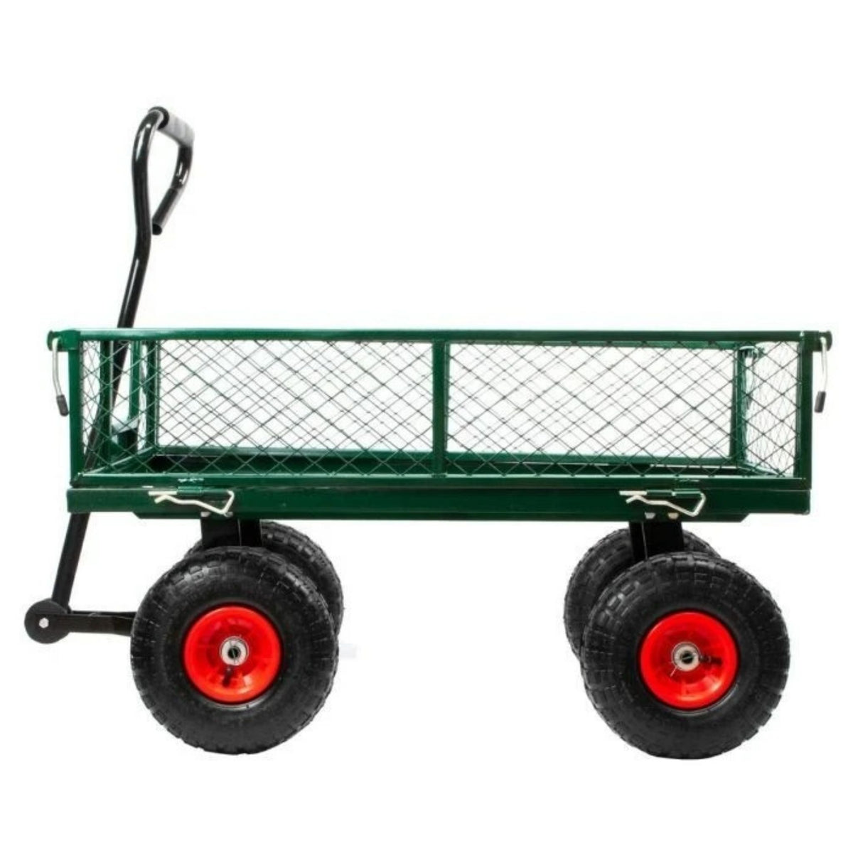 Heavy Duty Garden Cart Trolley 4 Wheel Dump Tipping All Terrain Wheelbarrow