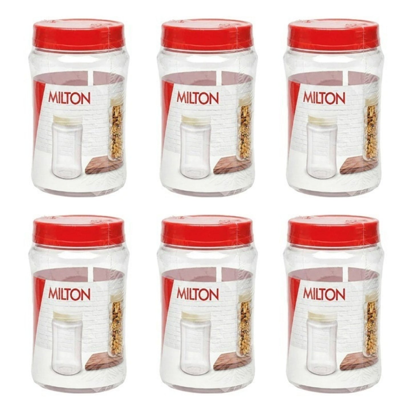 Round Plastic Food Storage Jars Lids Kitchen Airtight Reusable 4 Sizes