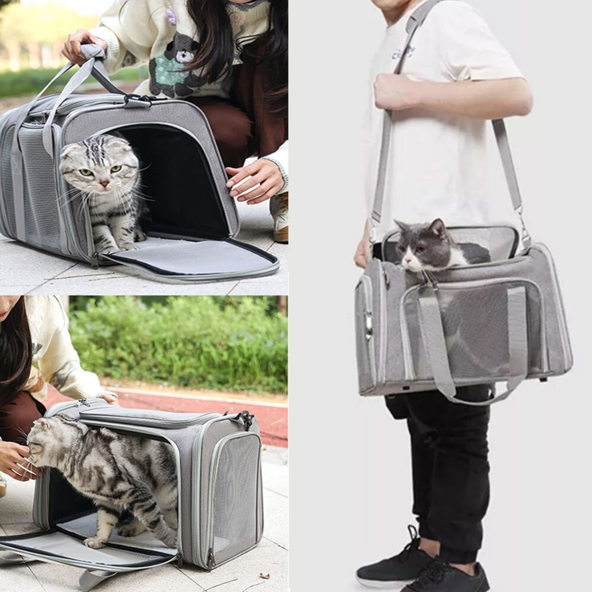 Large Soft Fabric Pet Carrier Bag Foldable Portable Travel Puppy & Cats