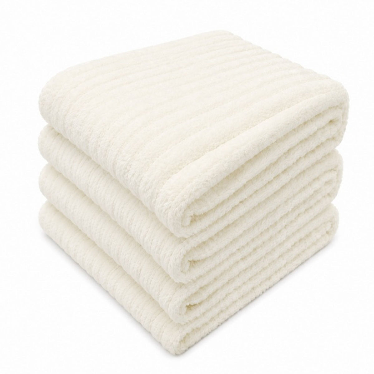 4PCS Fleece Bath Towels 70 x 135cm Soft Absorbent Quick Dry Pink or White
