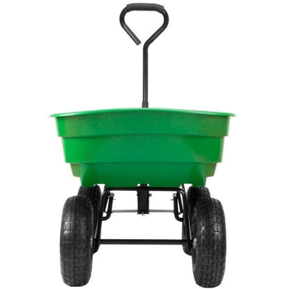 Heavy Duty Garden Cart Trolley 4 Wheel Dump Tipping All Terrain Wheelbarrow