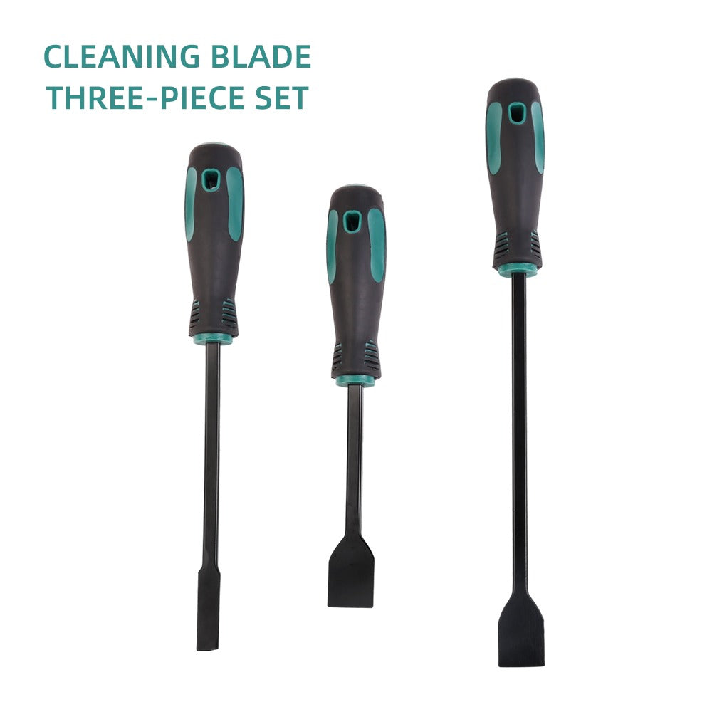 3 Piece Cleaning Blade Chisel Set Soft Grip Black Green 31.3cm 26.5cm 22.2cm