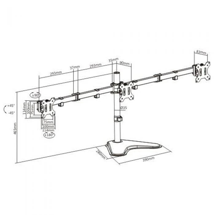 Adjustable Monitor Desk Mount Arm – Single, Dual, Triple & Quad VESA 13–32"