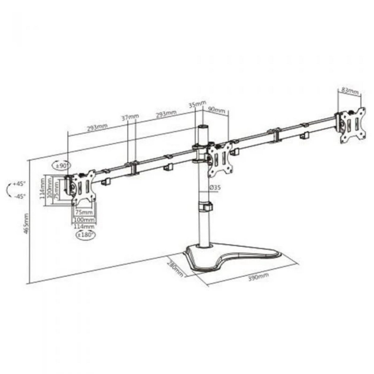 Adjustable Monitor Desk Mount Arm – Single, Dual, Triple & Quad VESA 13–32"