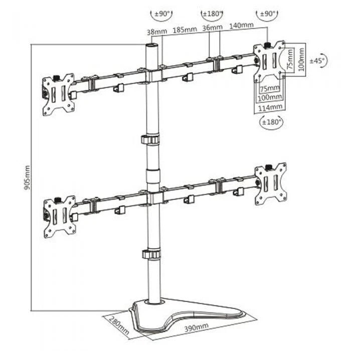 Adjustable Monitor Desk Mount Arm – Single, Dual, Triple & Quad VESA 13–32"
